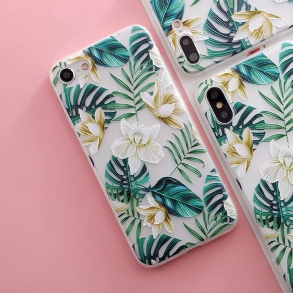 FINAL SALE iPhone 7+/8+ Case Vanilla Tropical Leaf - Picture 3 of 4
